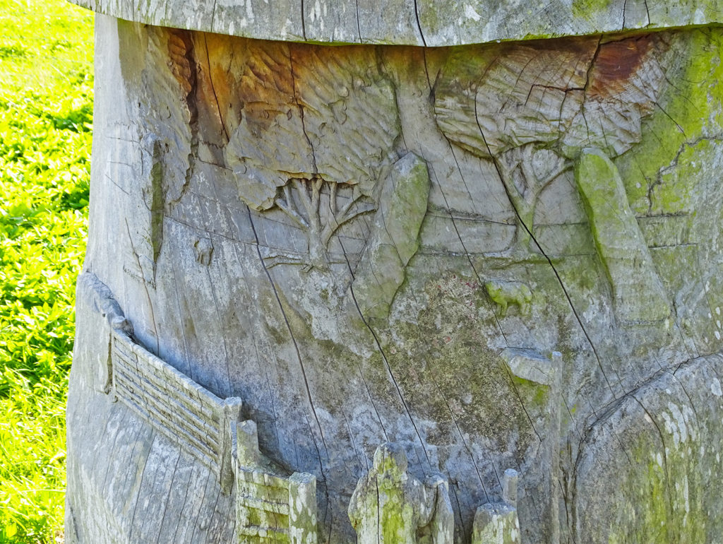 carved wooden sundial Trellech (Strolls 'n' Stories) One Epic Road Trip Blog