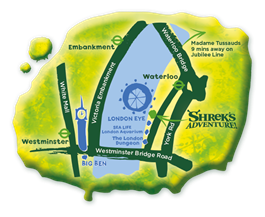 shrek's adventure london map - one epic road trip