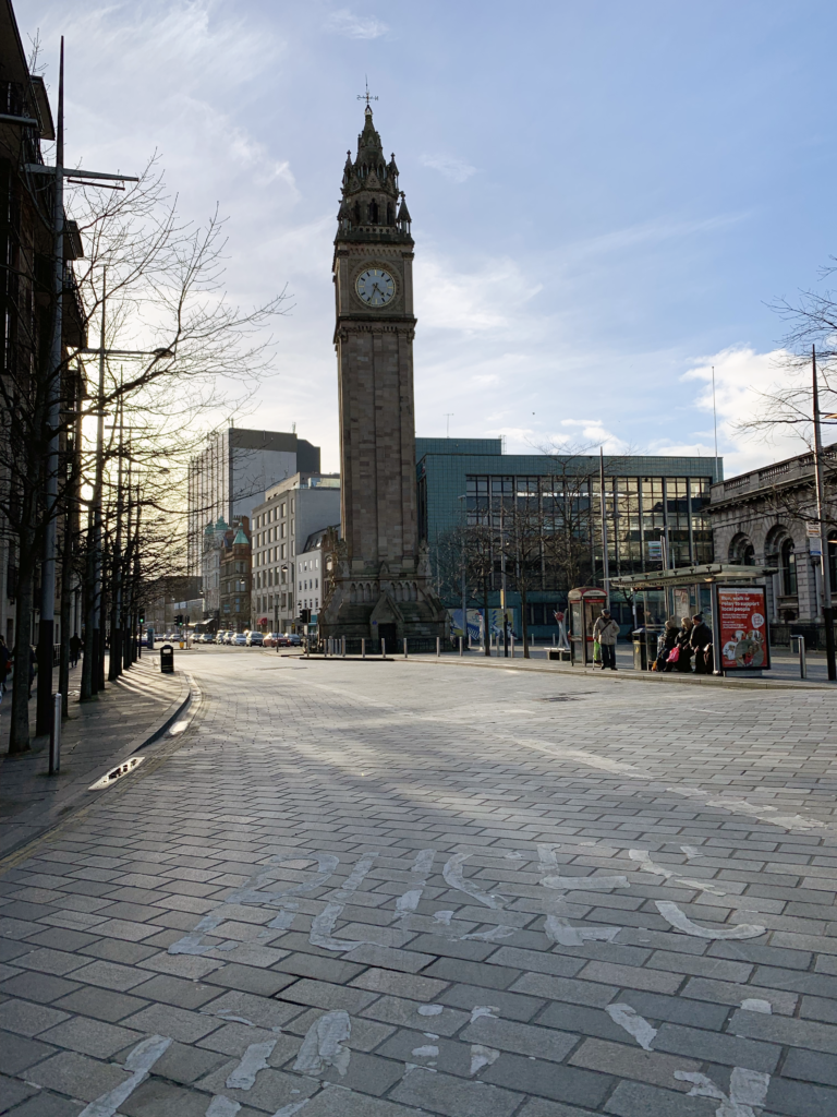 Belfast city centre The Albert Memorial clock - one epic road trip blog